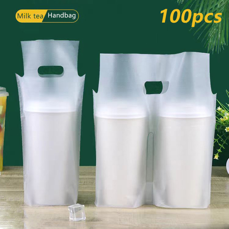 Coffee Tea With Milk - 100Pcs Single/Double Cup Milk Tea Packaging