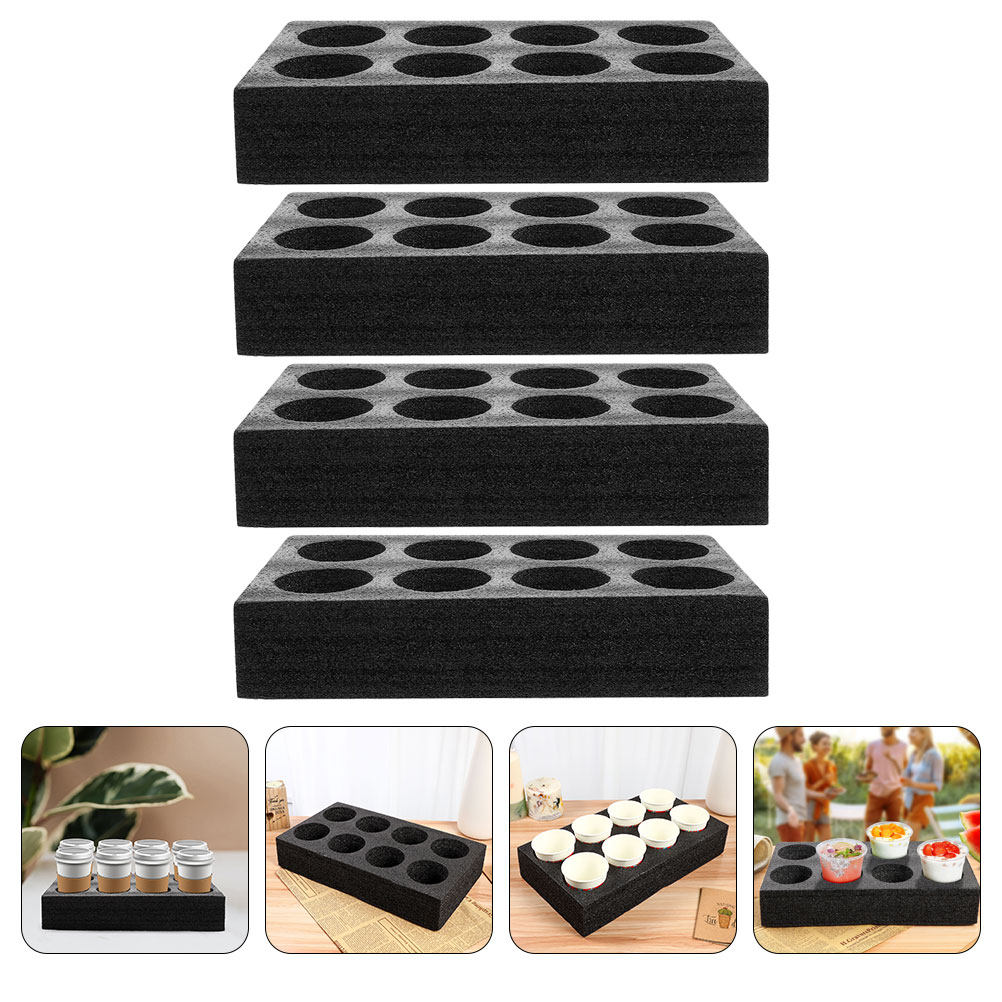 Coffee Tea With Milk - 4Pcs Multi-Hole Cup Tray 8-Cup Capacity