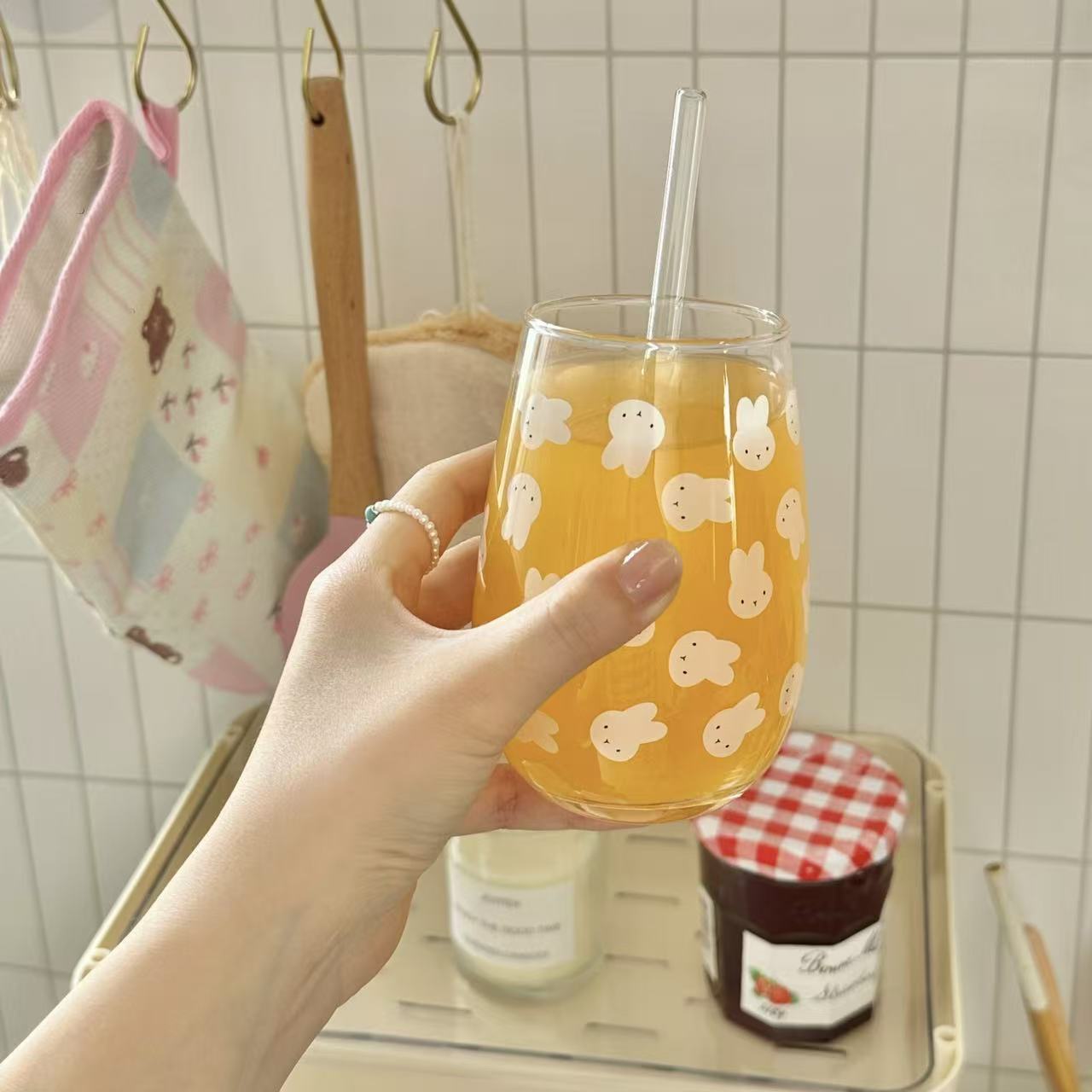 Cute Miffy Rabbit Printed Glas - Coffee Tea With Milk recension och pris