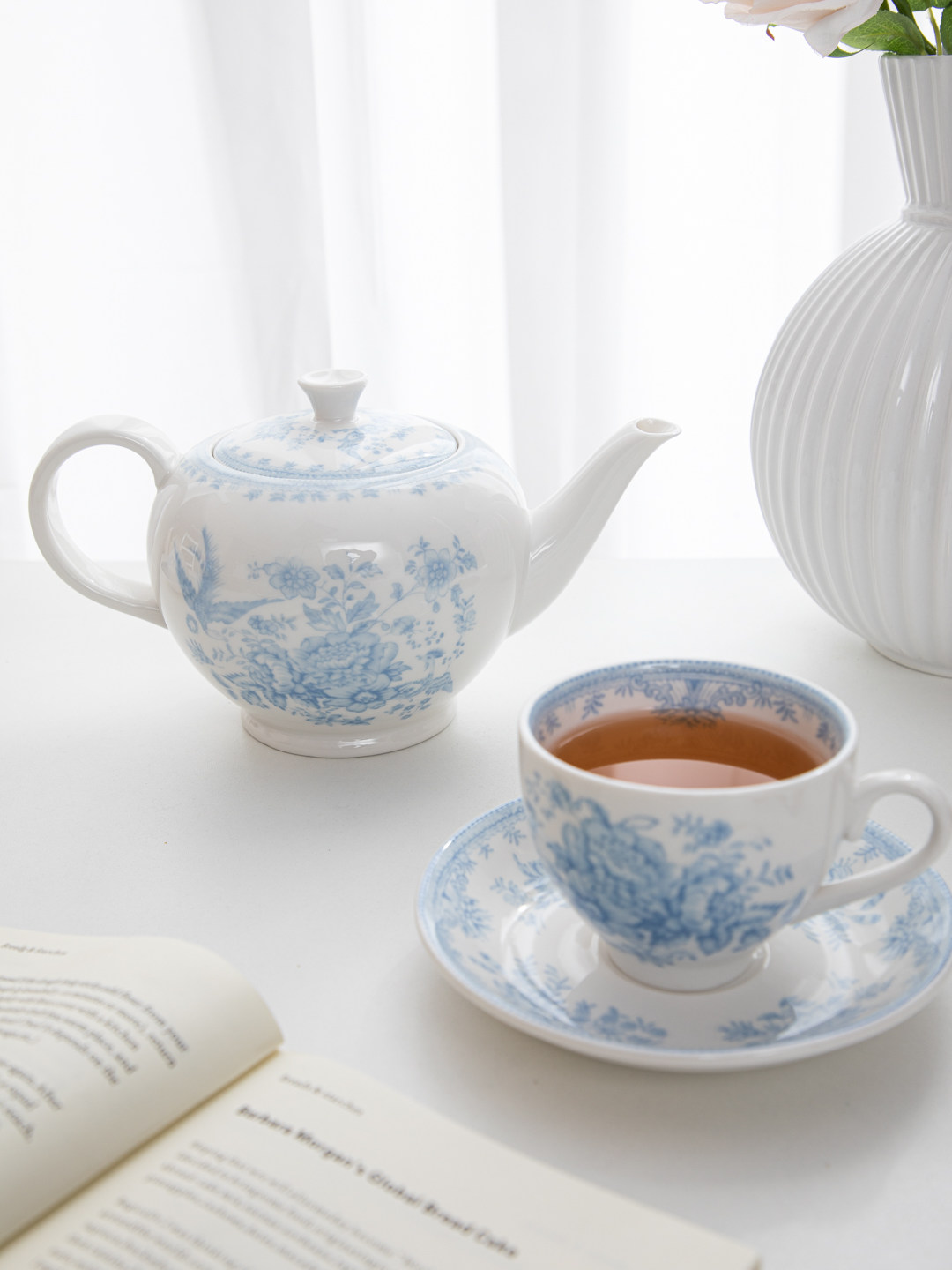 House, retro blue peony aftern - Coffee Tea English recension och pris