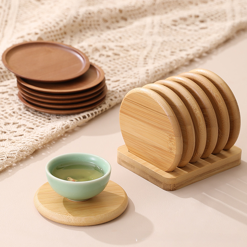 Bamboo Round Coaster Anti-scal - Coffee Tea Place recension och pris