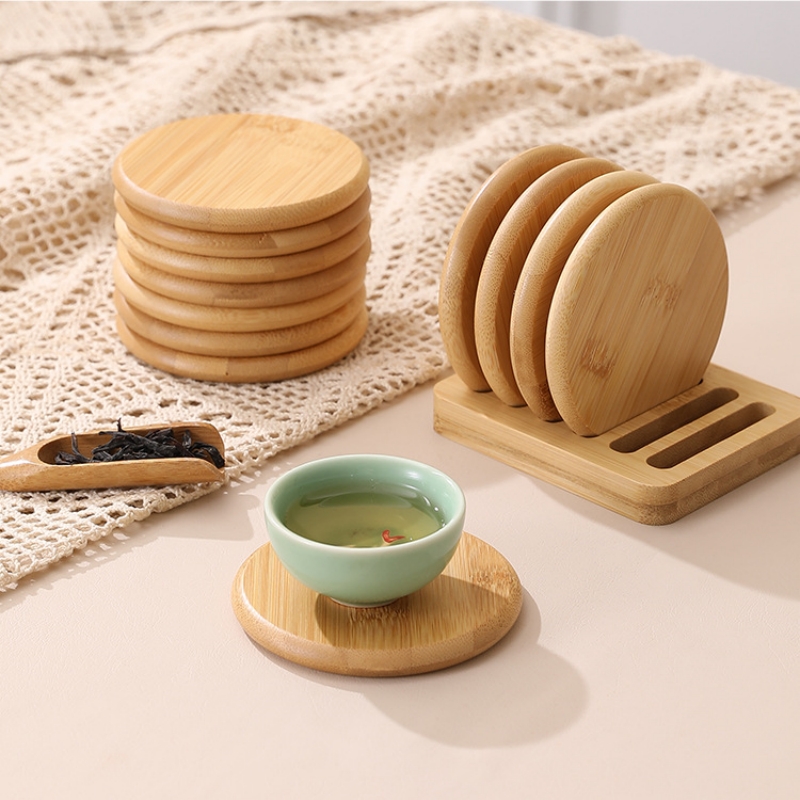 Bamboo Round Coaster Anti-scal - Coffee Tea Place recension och pris