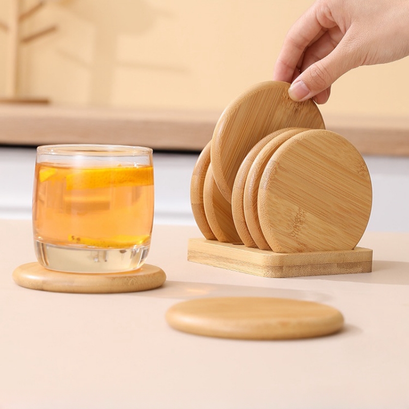 Bamboo Round Coaster Anti-scal - Coffee Tea Place recension och pris