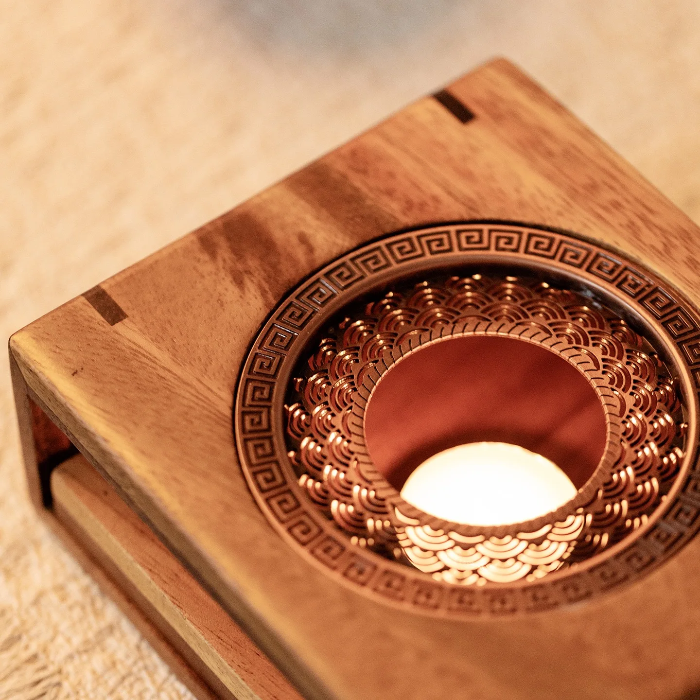 Walnut Warm Tea Stove Candle H - Coffee Tea Warmer recension och pris