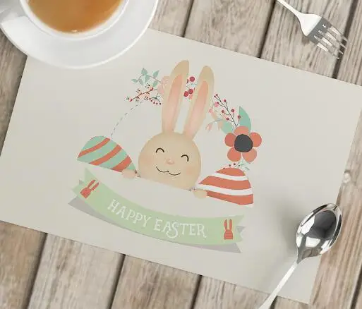 Cartoon Easter Bunny Eggs Prin - Coffee Tea Place recension och pris