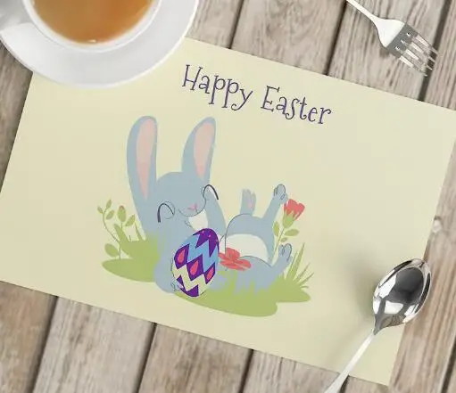 Cartoon Easter Bunny Eggs Prin - Coffee Tea Place recension och pris