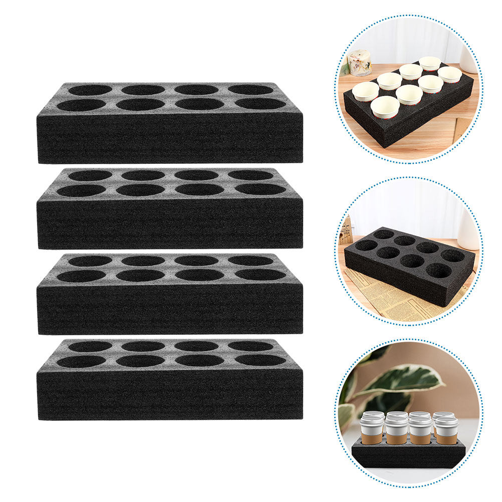 4Pcs 8-Hole Beverage Cup Tray  - Coffee Tea With Milk recension och pris
