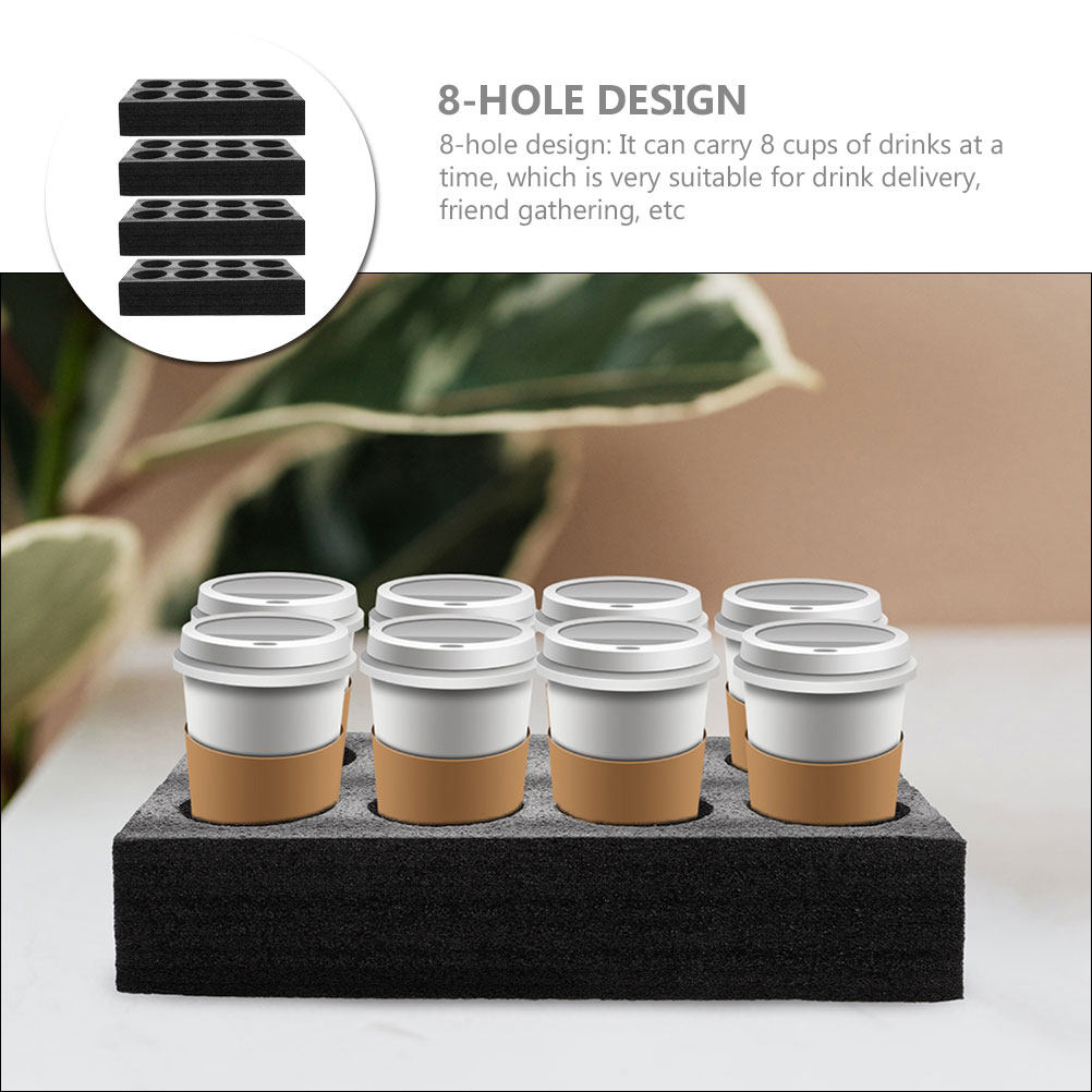 4Pcs 8-Hole Beverage Cup Tray  - Coffee Tea With Milk recension och pris