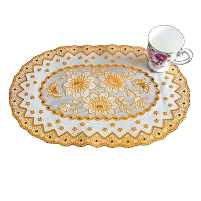 HOT Oval Lace PVC Gold Plastic - Coffee Tea Place recension och pris
