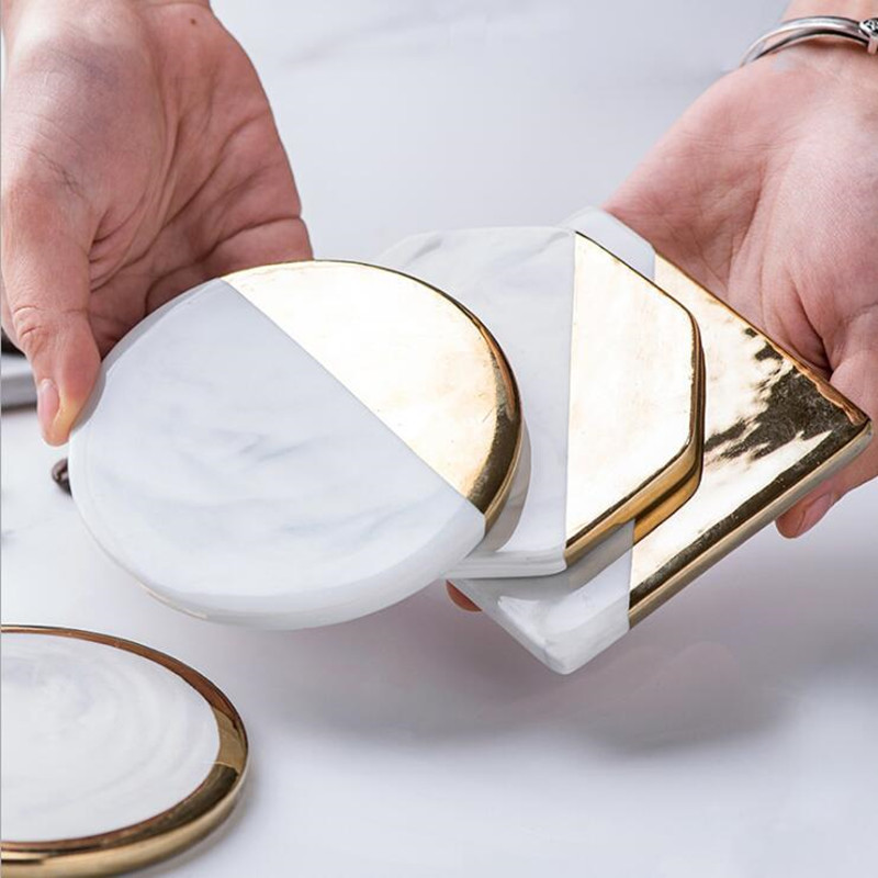 Marble Grain Coasters Ceramics - Coffee Tea Place recension och pris