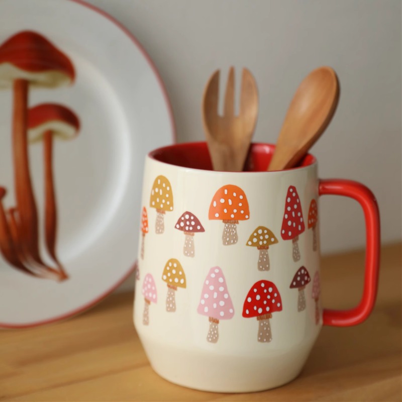 European Style Ceramic Mushroo - Coffee Tea English recension och pris